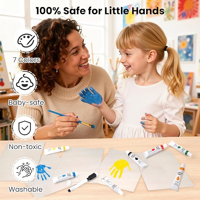 Omrhvi Family Handprint Kit, DIY Craft Keepsake, Hand Print Photo Frame, Family Gifts for New Mom, New Baby, New Parents, Grandparents, Mother's Day, Father's Day, Adoption Day, Anniversary