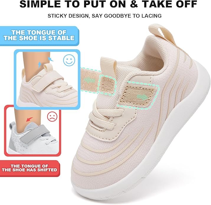 MORENDL Wide Toddler Shoes Baby Walking Shoes Boys & Girls Barefoot Sneakers Zero Drop Comfort Tennis Running Outdoor Activities