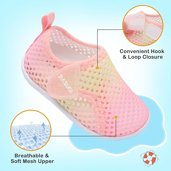 JIASUQI Baby Boys Girls Barefoot Swim Pool Water Shoes Beach Walking Sandals Athletic Sneakers