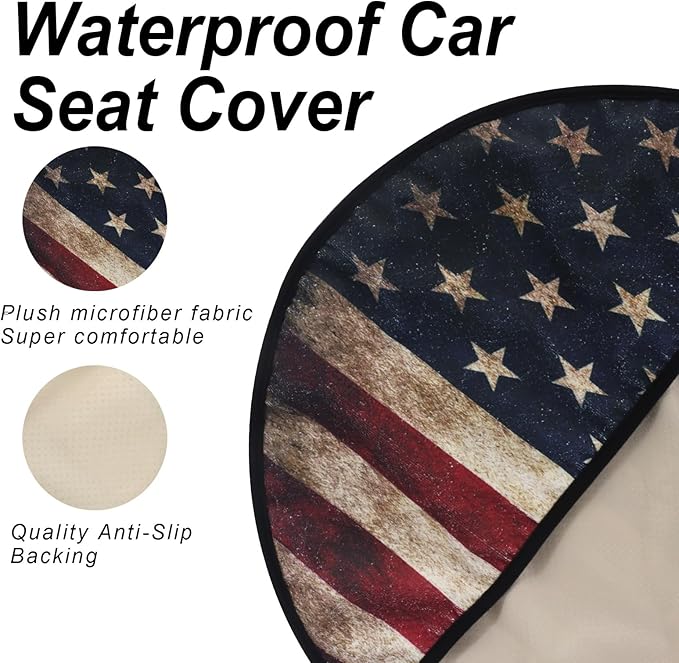 Sweat Towel Car Seat Cover Protector Front Seats for Gym Workout, Running, Swimming, Beach and Hiking, Waterproof Universal Seat Cover for Car, Truck, Van & SUV (1pcs Front Seat)