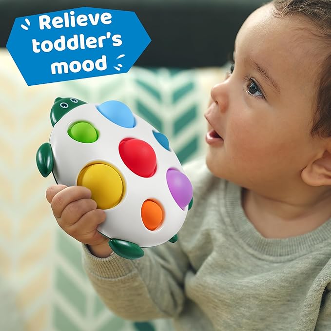 LiKee Fidget Popper Sensory Baby Toys for 10+ Months, Christmas Stocking Stuffers Push and Popping Busy Board, Montessori Toys for 1+ Years Old, Airplane Car Travel Toy for Toddlers 1-3 Stress Relief