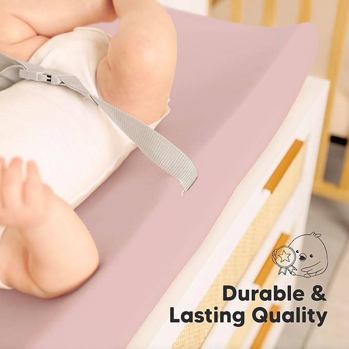 2-Pack Baby Changing Pad Cover for Girl, Boy - 32x16 Soft Viscose Derived from Bamboo Baby Diaper Changing Table Pad Cover Sheets, Neutral, Snug Fit Nursery Diaper Change Sheets (Pastel)