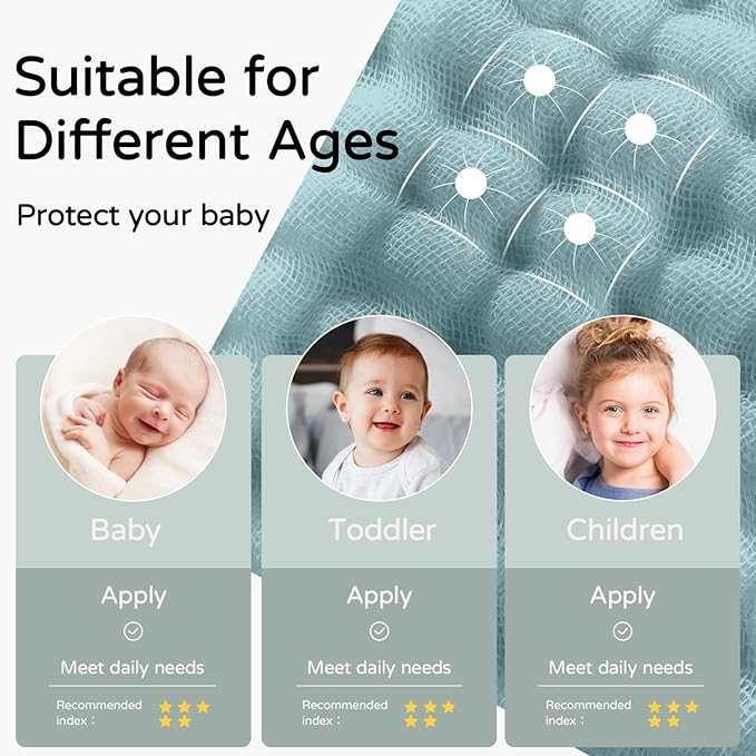 Yoofoss Hooded Baby Towels for Newborn 2 Pack 100% Muslin Organic Cotton Baby Bath Towel with Hood for Babies, Infant, Toddler and Kids, 32x32Inch, Soft and Absorbent Newborn Essential,Blue Elephant