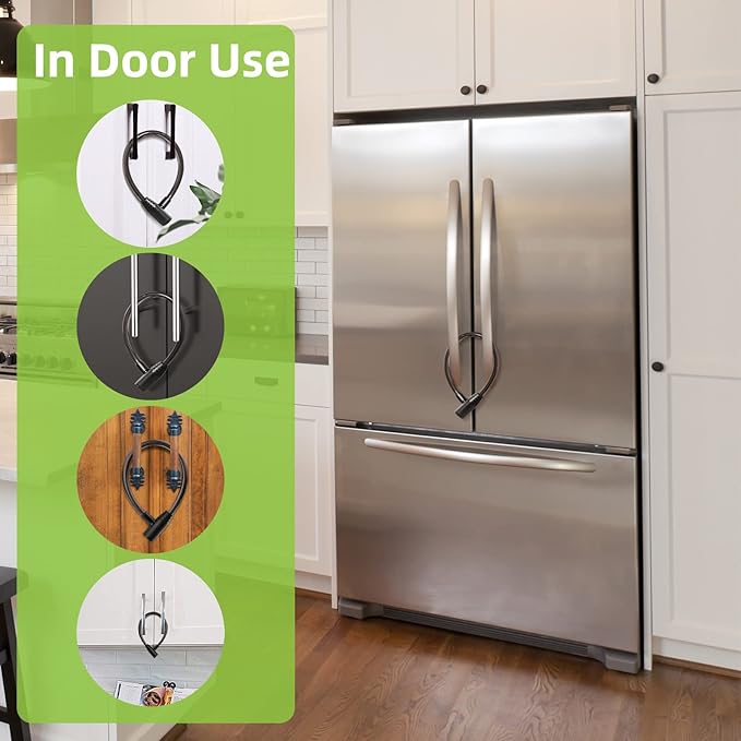 2 Pack Fridge Lock, Childproof Refrigerator Lock with Keys for French Door Fridge and Cabinet