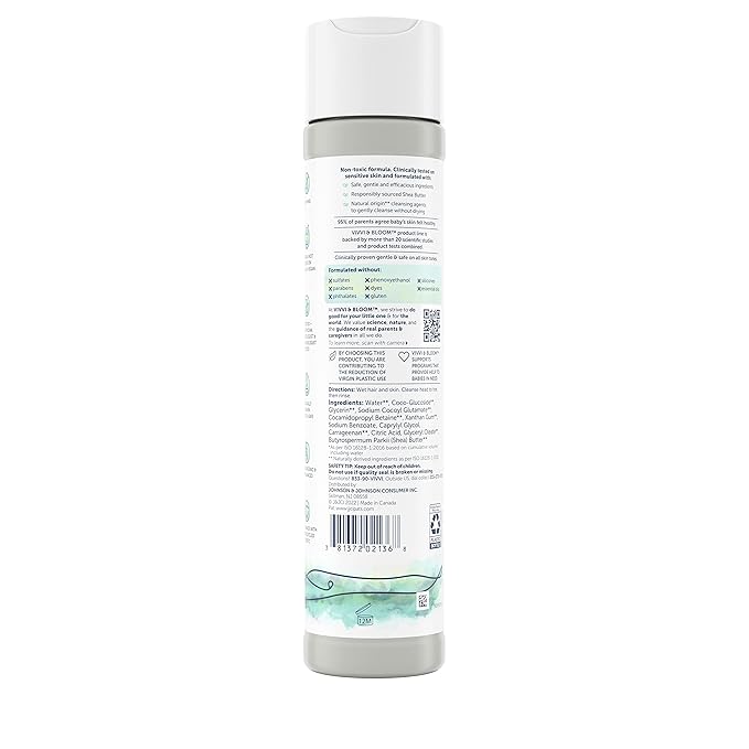 Vivvi & Bloom Gentle 2-in-1 Baby Wash & Shampoo Cleansing Gel, Leaves Sensitive Skin Feeling Healthy & Moisturized, Fragrance-Free, Formulated Without sulfates, paraben, & Dyes, 10 fl. Oz