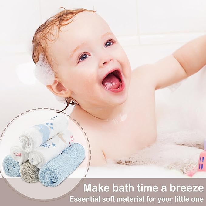 Viviland Baby Washcloths 24 Pack, Toddler Wash Cloths for Bath, Super Soft & Absorbent Bath Towel for Newborn and Infants, Baby Towels Care for Baby's Sensitive Skin