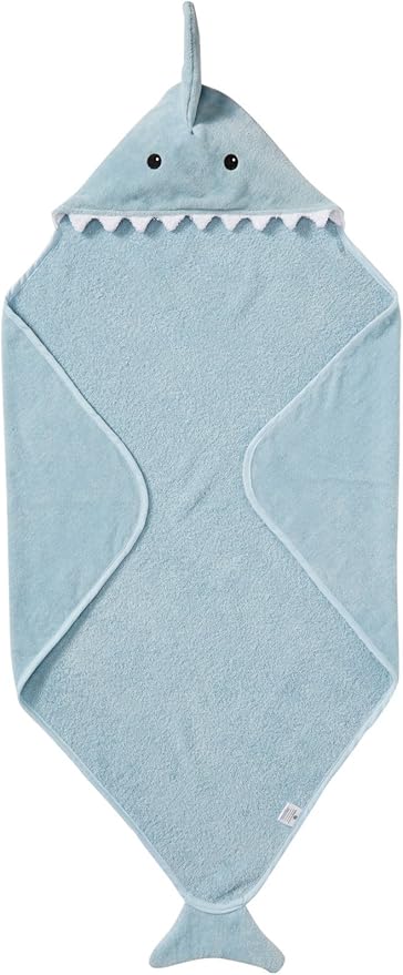 Baby Aspen Baby Shark Hooded Towel/Newborn Spa Bath Robe, Baby Beach Towel | Baby Bath Towel