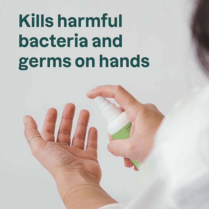 ATTITUDE Hand Sanitizer Spray for Adults and Kids, EWG Verified, Kills Bacteria and Germs, Vegan, Olive Leaves, 3.38 Fl Oz (Spray Bottle) (Pack of 6)
