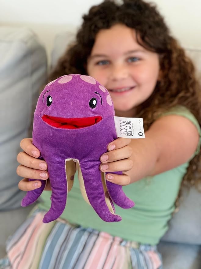 Bubbles Octopus Tooth Fairy Pillow and Book Bundle | 8" Plush with Pocket for Lost Teeth & Hardcover Storybook w/Tracker, Q&A for Boys Girls Children of All Ages