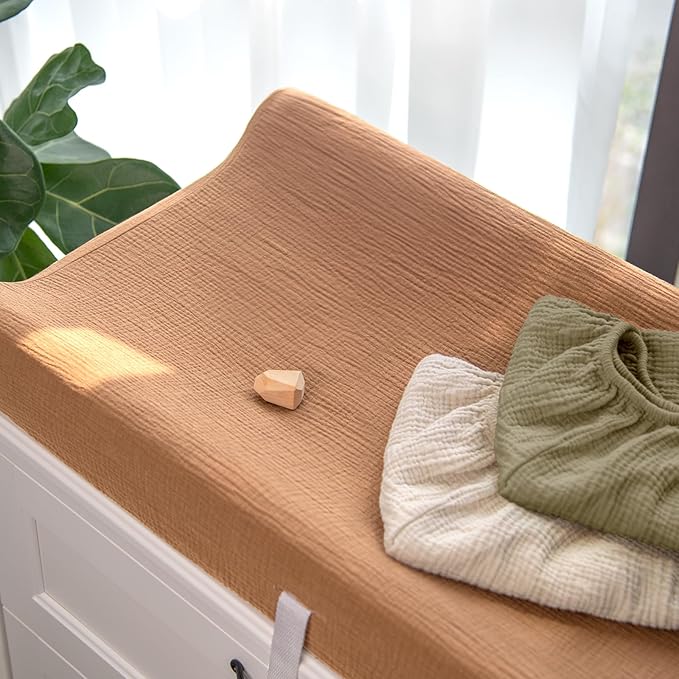 lulumoon Muslin Changing Pad Cover: Baby Diaper Changing Table Pad Cover - Changing Pad Sheets for Girls Boys