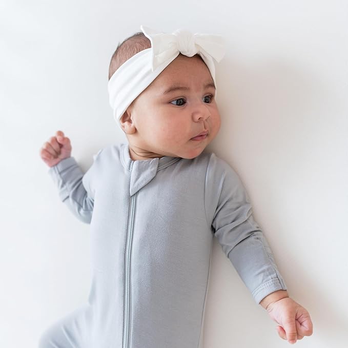 KYTE BABY Rayon Made From Bamboo Bow, (0-3 Months, Cloud)