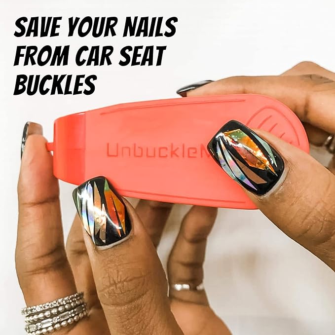 UnbuckleMe Car Seat Buckle Release Tool (As Seen on Shark Tank) - Easy Opener Aid for Arthritis, Long Nails, Older Kids - Button Pusher for Infant, Toddler, Convertible Car Seats (2 Pack, Blue & Pink)