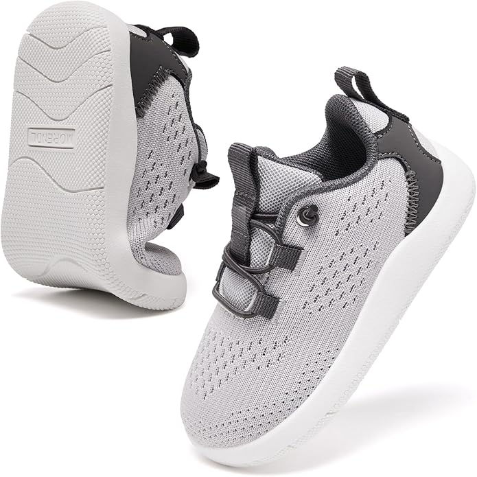 MORENDL Wide Toddler Shoes Baby Walking Shoes Girls Boys Zero Drop Minimalist Sneakers Slip On Tennis Shoe Breathable Naturally Flexible