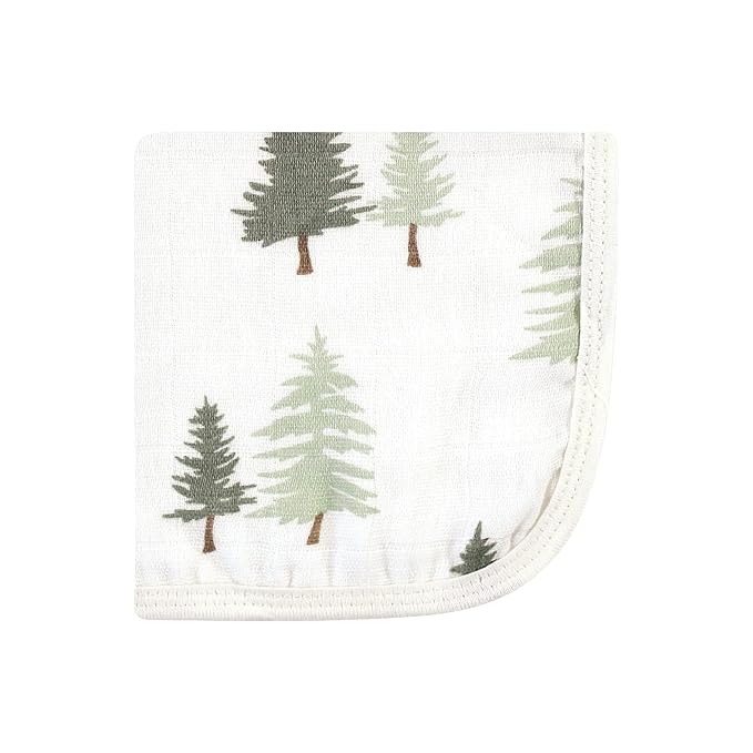 Hudson Baby Unisex Baby Cotton Muslin Washcloths, Forest Animals, One Size