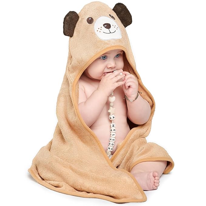 MINIBOO Hooded Baby Towels for Newborn & Toddler - Super Soft Baby Bath Towels with Hood, Highly Absorbent Viscose Made from Bamboo Hooded Towel for Boys, Girls, Newborn Essentials