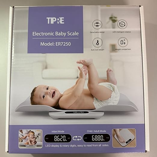 Baby Weight Scale, Infant Scale with Detachable Tray, Pet Scale for Cat Dog, Multiple Weighing Scale for Toddler, Children, Pet and Adult Auto-Rotation LED Screen, Up to 400lb/180kg