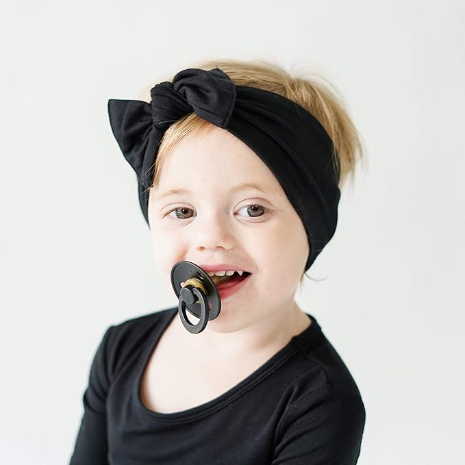 KYTE BABY Rayon Made From Bamboo Bow, (0-3 Months, Midnight)