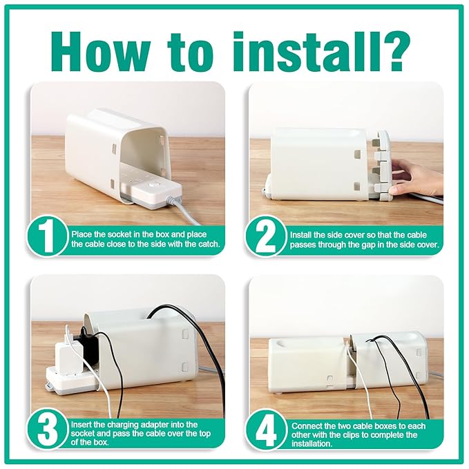 Babylush Power Strip Cover Box(1 Pack) 丨Outlet Covers Baby Proofing丨Outlet Cover Box丨Adjustable Length Childproof Outlet Cover丨Preventing Toddlers from Touching Sockets丨Fits Most Sockets.