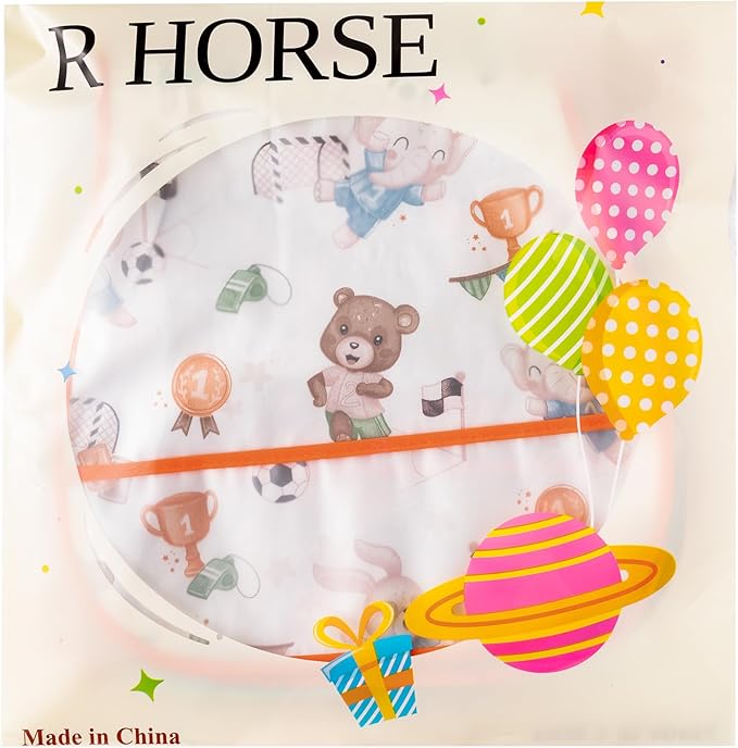 R HORSE 5Pcs Baby Bibs Set Toddler Bibs with Crumb Catcher Pocket & Snap Button Waterproof Baby Feeding Bibs for 6-24 Months
