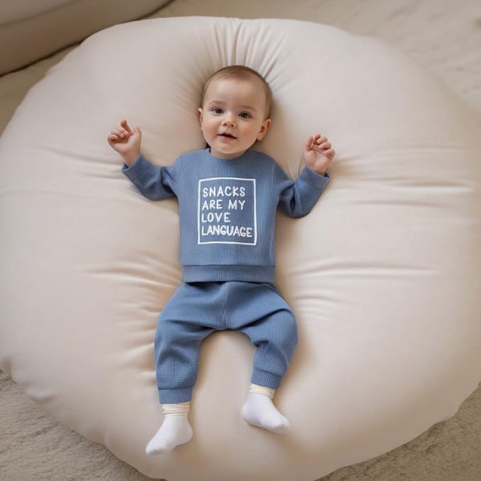 Infant Baby Boy Fall Clothes Set Funny Letter Sweatshirt Pant Outfit Toddler Winter Clothes 6 12 18 Months 2T 3T