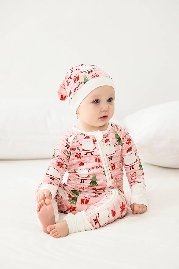 OPAWO Viscose from Bamboo Baby Pajamas Girl 2pack Mittens Cuff 2 Way Zipper Soft Footless Sleeper Baby Boy One-Piece Romper