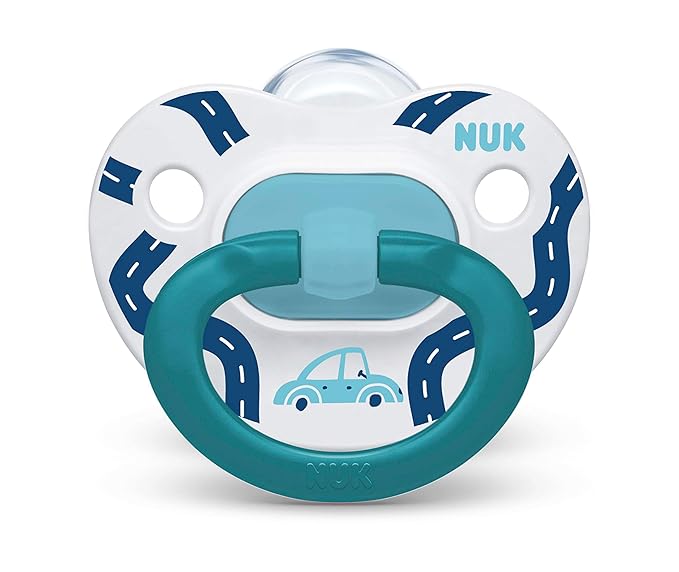 NUK Comfy Orthodontic Pacifiers, Blue Assorted, 18-36 Months, 2 Count, Soft & Durable Design for Baby Comfort