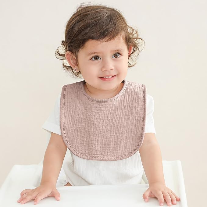 Susurration Muslin Baby Bibs 6 Pack Cotton Baby Drool Bibs,Soft Adjustable Baby Drooling Bibs for Unisex Boys Girls