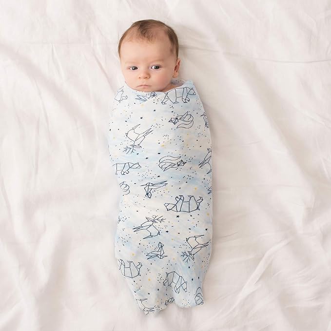 aden + anais Silky Soft Swaddle Blanket, Ideal Newborn & Infant Swaddling Set, 3 Pack, Stargaze