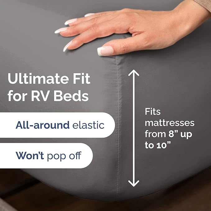 Short Queen RV Size 4 Piece Sheet Set - Comfy Breathable & Cooling Bed Sheets Set - Hotel Luxury Bedding for Women, Men, Kids, Teens, Boys & Girls - Deep Pockets & Ultra-Soft - Oeko-Tex - Dark Grey