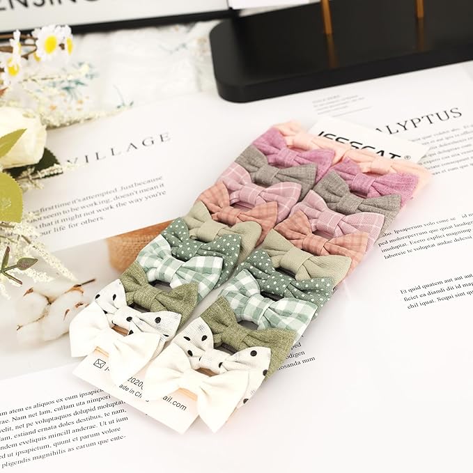 JESSCAT 22 Pcs Hair Clips for Girls with Bows Flower, Fully Lined Alligator Clips and Barrettes, Fabric Handmade Barrettes Hair Accessories for Girls Baby Infants Toddler Kids