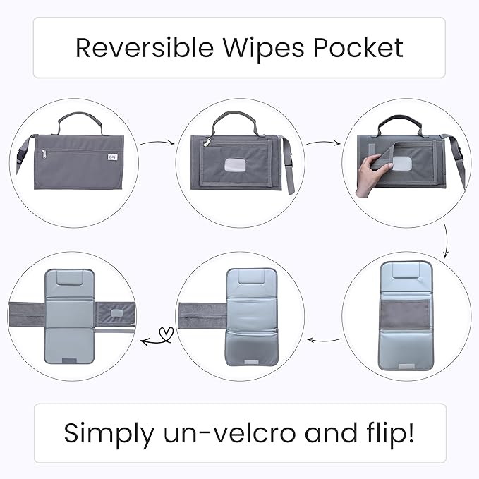 Portable Diaper Changing Pad - Compact Foldable Waterproof Travel Baby Changing Mat, Lightweight On-The-Go Diaper Clutch with Built-in Cushion & Wipe-Clean Surface