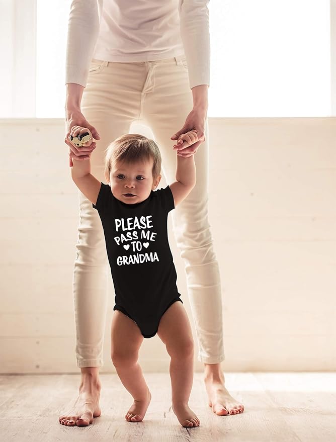 CBTwear Please Pass Me To Grandma Baby Bodysuit Funny Infant Outfit Cute Newborn Clothes Unisex Romper