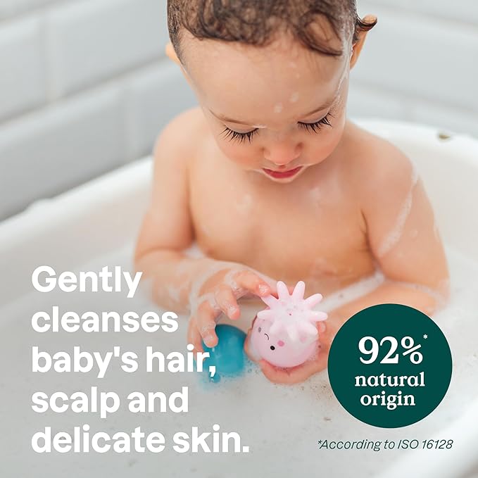 ATTITUDE Plastic-Free Shampoo and Body Soap Bar for Baby, EWG Verified, Dermatologically Tested, Vegan, Unscented, 3 Ounces
