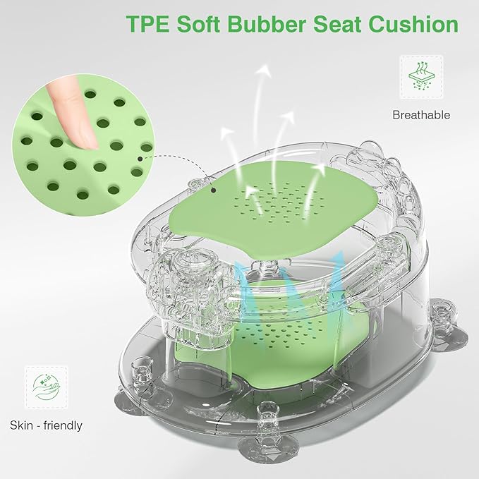Baby Bath Seat for Babies 5 Months & Up - Non-Slip Bath Seat for Sitting Up, Soft Cushion & Compact Design, Toddler Bathtub Seat