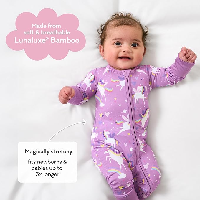 Little Sleepies Pajamas for Baby Boys & Girls, Viscose from Bamboo Baby Pajamas, Preemie & Newborn Sleepers, 2-Way Zipper PJs
