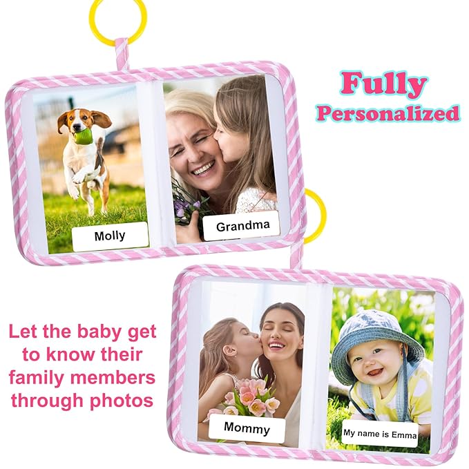 Baby Photo Album Holds 17 4x6 Pictures My First Soft Cloth Family Photo Book with Name Tag Stickers Fabric Kid Memory Keepsake Gift for Newborn Toddler Boy Girl Baby Shower(Pink Unicorn)
