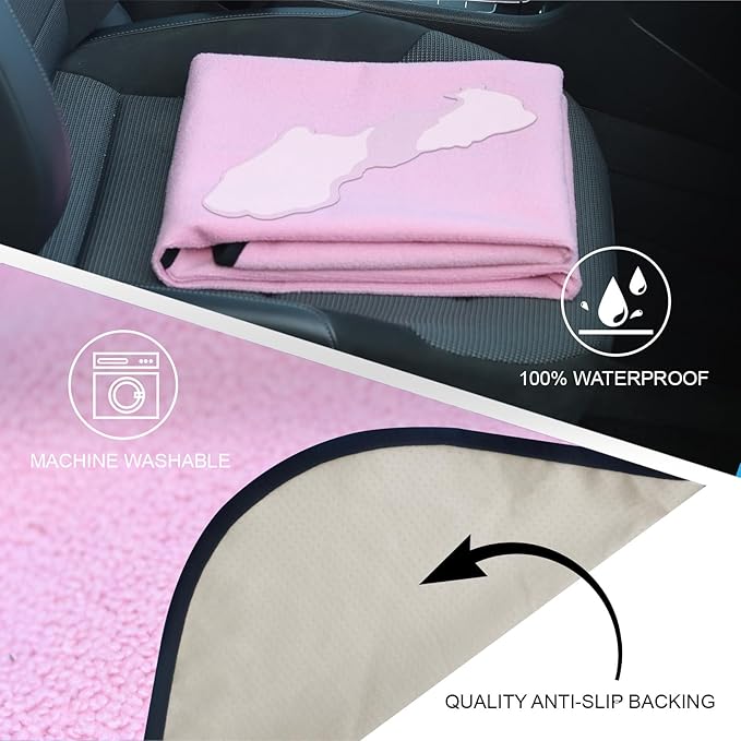 Back Seat Cover Protector for Dogs and Kids, Universal Waterproof Towel Rear Bench Seat Cover for Car, Truck, Van & SUV, Machine-Washable Backseat Car Covers (Pink, 1pcs Rear Seat)