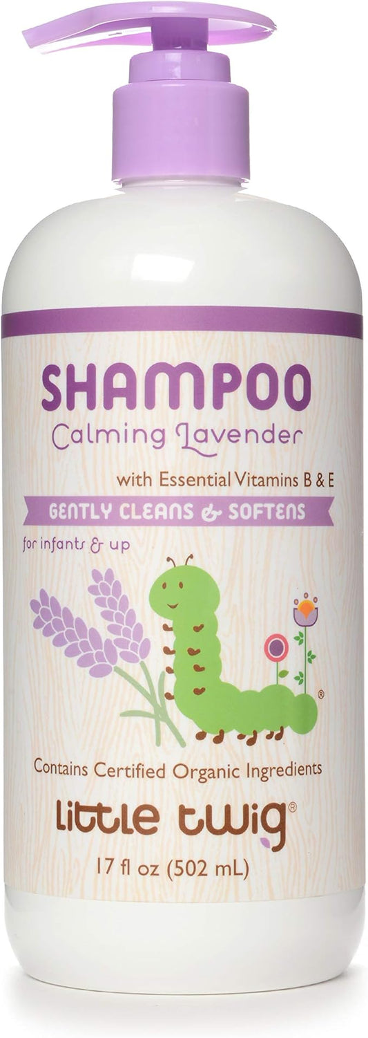 Little Twig Calming Lavender Shampoo, Hair Shampoo with Natural Plant Derived Formula, Vegan, Gluten-Free, Perfect for Newborns, 17 fl. oz.