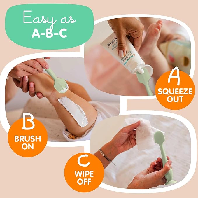 Bumco Baby Bum Brush + Mini Diaper Cream Spatula - BPA-Free Butt Spatula, Soft Diaper Spatula, Baby Diaper Cream Applicator, Mom-Invented Diaper Bag Essentials, Butt Spatula