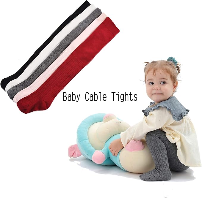 EPEIUS Baby Girl Tights Thick Cable Knit Leggings Stockings Cotton Pantyhose for Newborn Infant Toddler 3/4/5/6 Pack