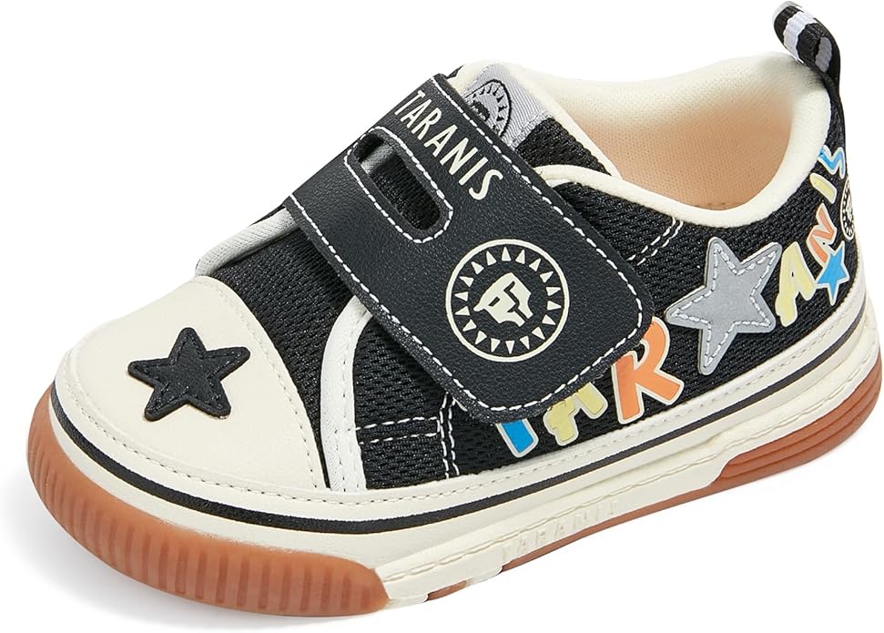TARANIS Baby Squeaky Shoes Walking Sneakers with On/Off Squeaker Switch Non-Slip First Walkers Soft Rubber Toe Breathable Mesh
