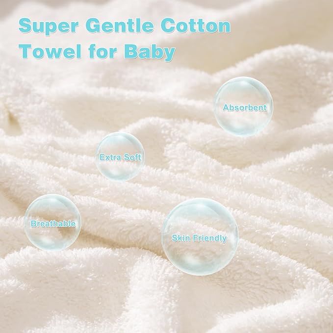 Hooded Baby Towels, 2 Pack Ultra Soft Bath Towels with Hood for Boys, Girls, Toddler, Infant, Kids - Large 31 X 31 inch Newborn Essentials (Panda)