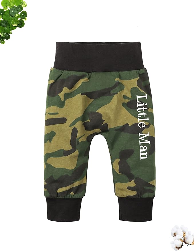 Fommy Newborn Baby Boy Clothes New to The Crew Letter Print Romper+ Pants+Hat 3PCS Outfit