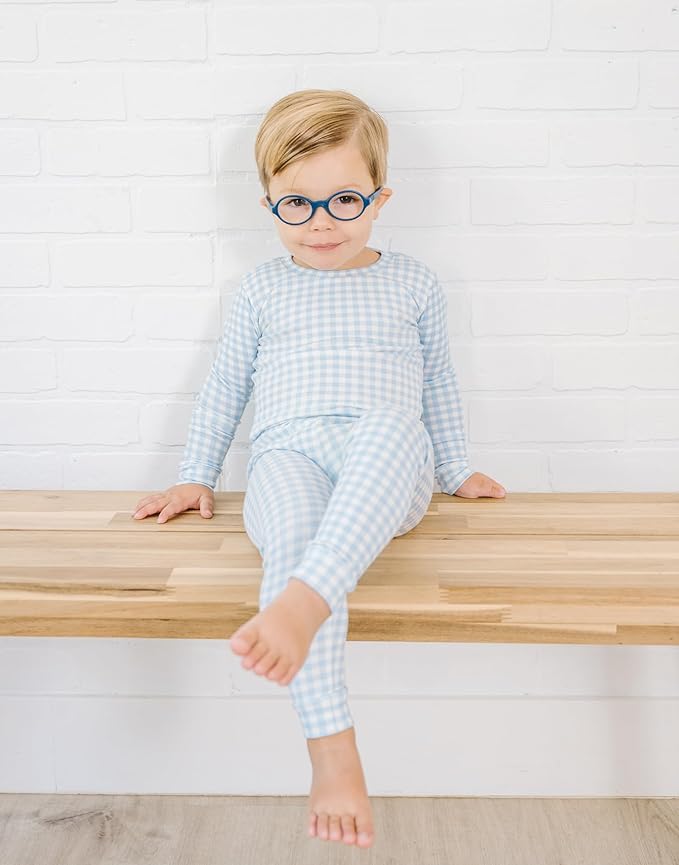 moimoln Baby Toddler Pajama Set Snug-Fit Cotton Modal Sleepwear, Leopard, Check & Solid Mix (6M-8Y, 1/2 Pack)