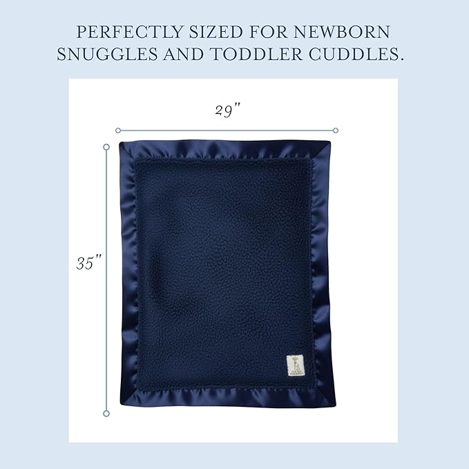 Little Giraffe Chenille Baby Blanket – 29x35” Soft Chenille with Satin Trim, Midnight | Ultra-Soft, Gentle & Safe, Lightweight & Breathable for Newborns & Toddlers
