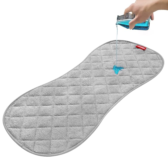 Quilted Thicker Changing Pad Liner 3 Pack Waterproof, Fit for Changing Table Liners are Warm On a Baby's Back Non-Slip Design Reusable Pads Machine Washable, Grey