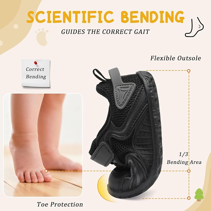 L-RUN Baby Shoes Boys Girls First Walkers Breathable Infant Sneakers Flexible Non-Slip Sole Walking Shoes for Toddlers