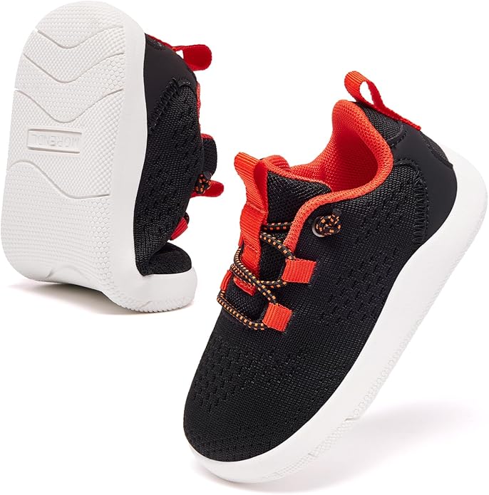 MORENDL Wide Toddler Shoes Baby Walking Shoes Girls Boys Zero Drop Minimalist Sneakers Slip On Tennis Shoe Breathable Naturally Flexible