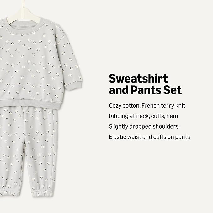 Amazon Essentials x Sofia Grainge Unisex Toddlers and Babies' Sweatshirt & Sweatpant Set