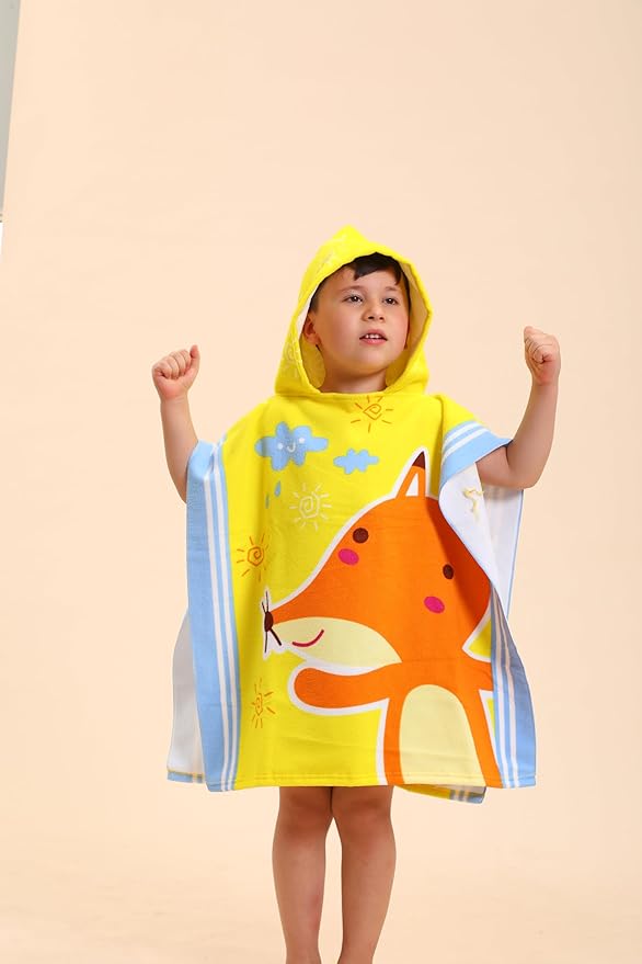 TEHALK Hooded Towels for Kids - Swimming Towels/Robes for Boys/Girls 2-10, Poncho Beach Towels with Hood